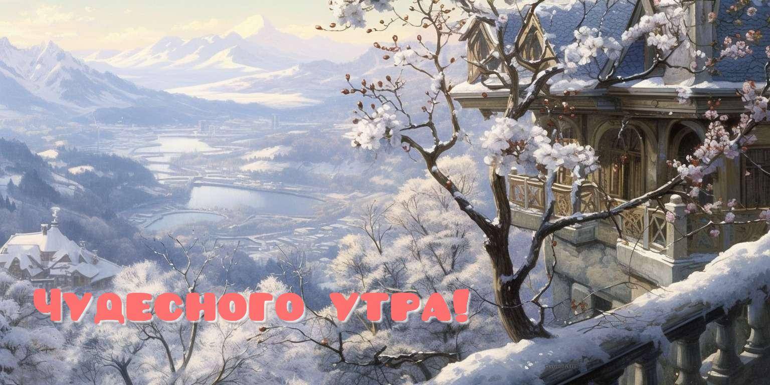 Безмятежное зимнее утро в горах