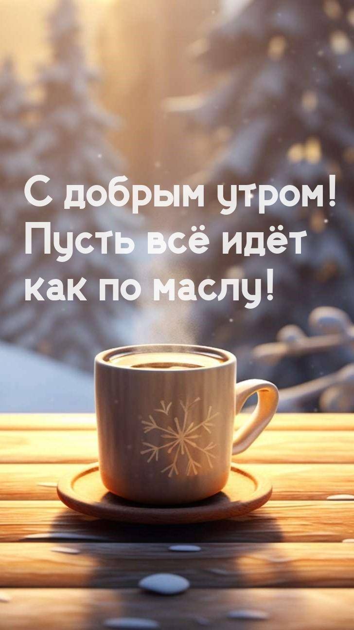 Чашка кофе на деревянном столе, снег