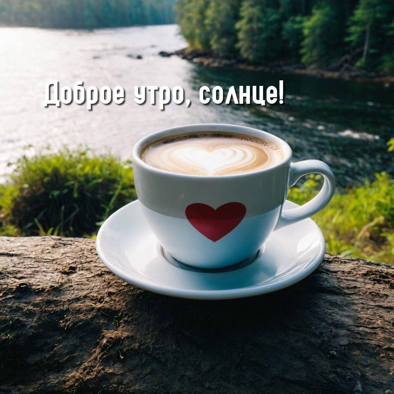 Чашка кофе с сердечком и рисунком на пенке