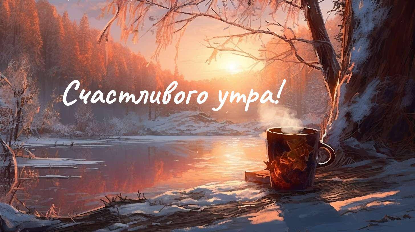 Чашка на берегу замерзшего озера