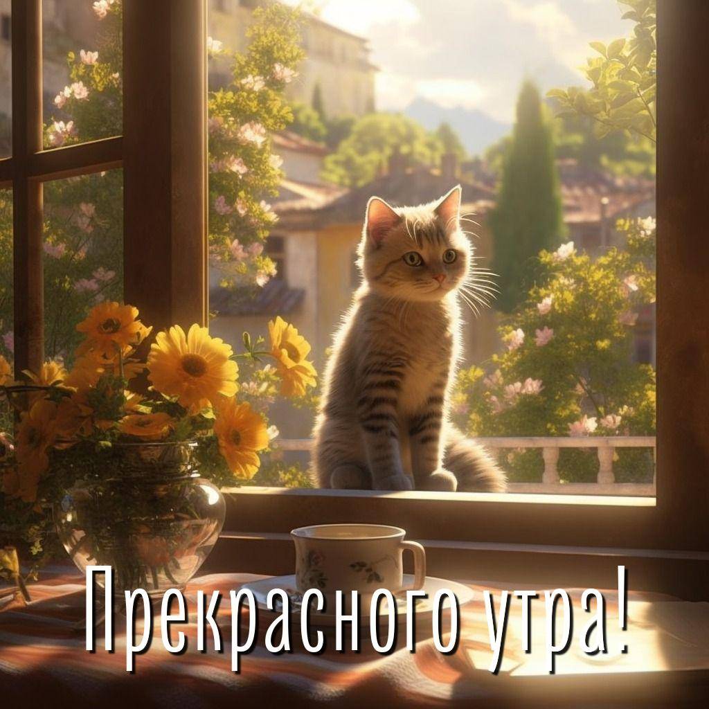 Кот на подоконнике в уютной комнате