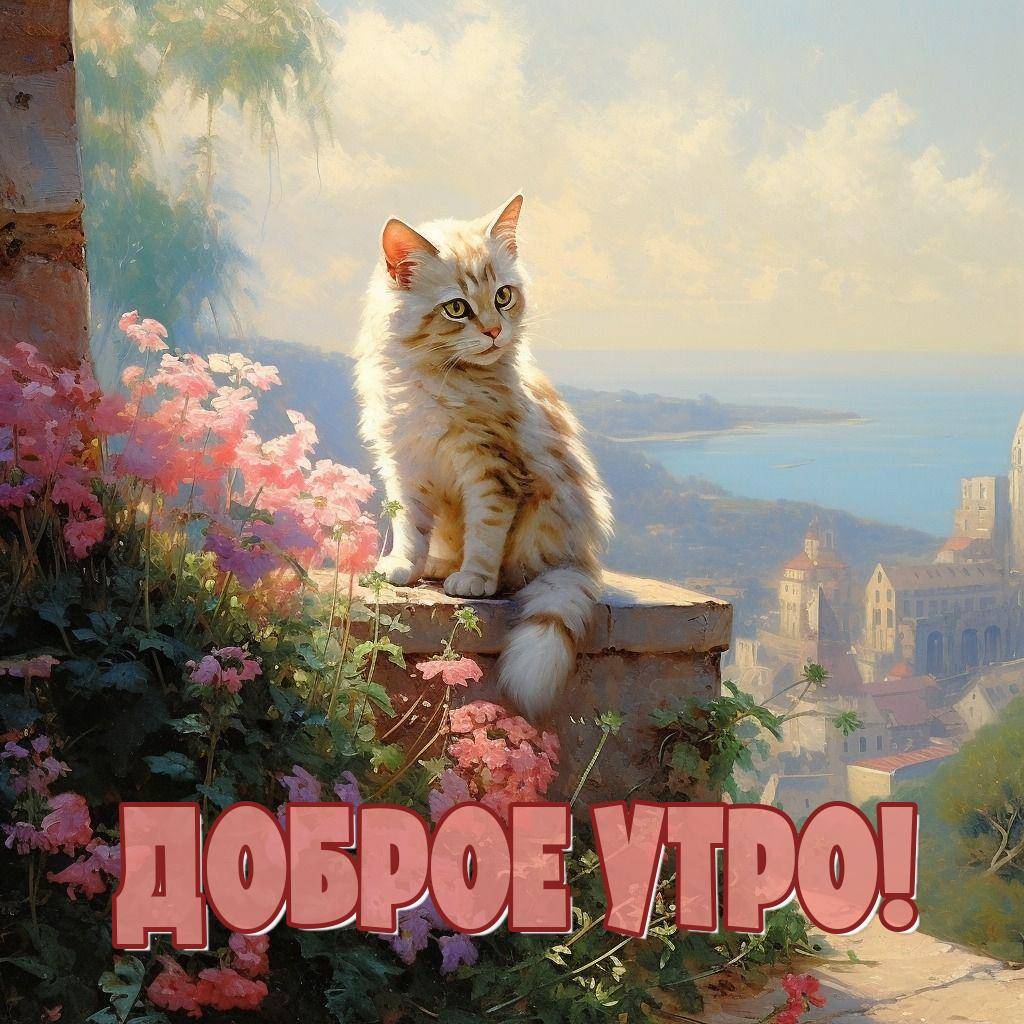 Кот с белоснежной шерстью на каменной ограде