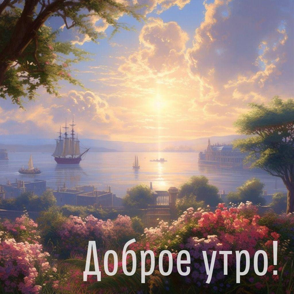 Красивая сцена у моря на фоне рассвета