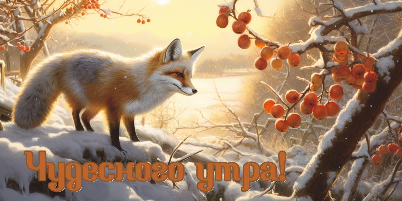 Легкие лучи солнца проникают сквозь ветви, усыпанные снегом.
