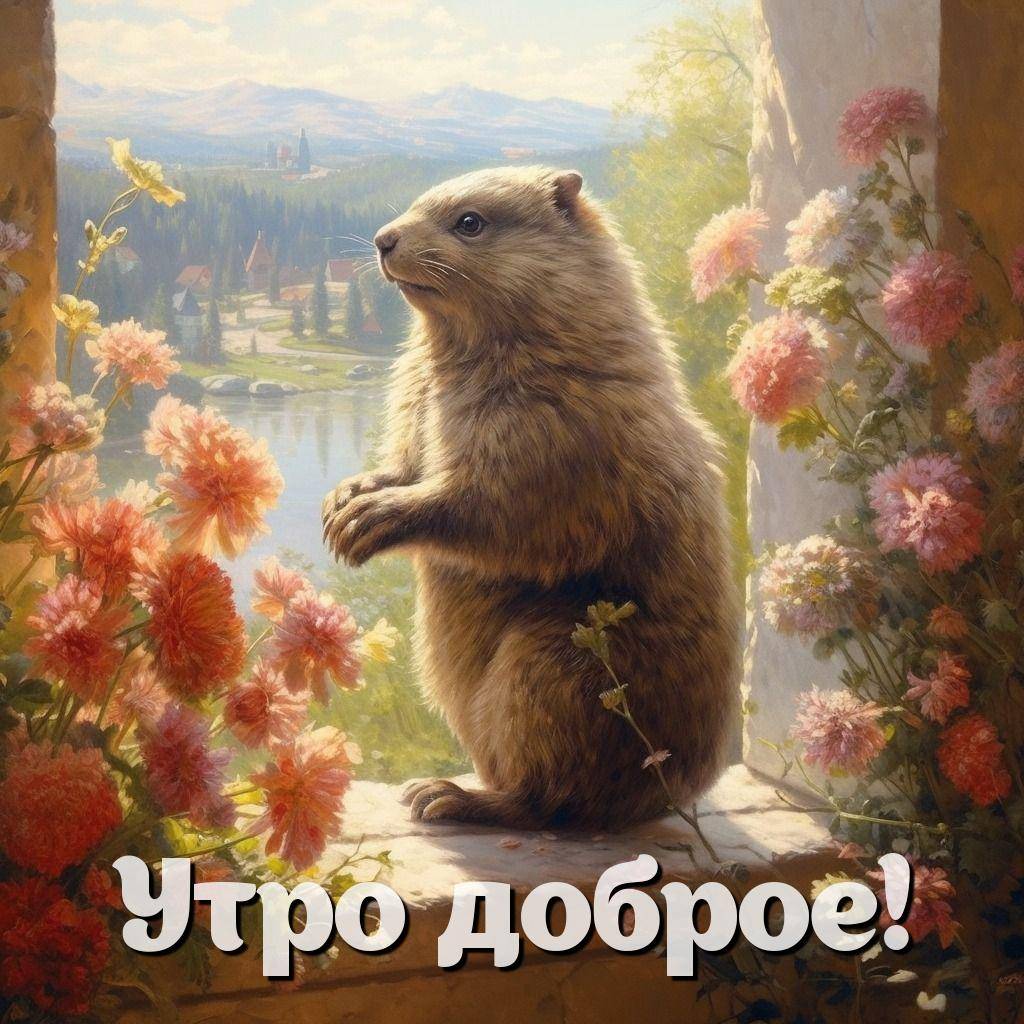 Милое существо с цветами у окна