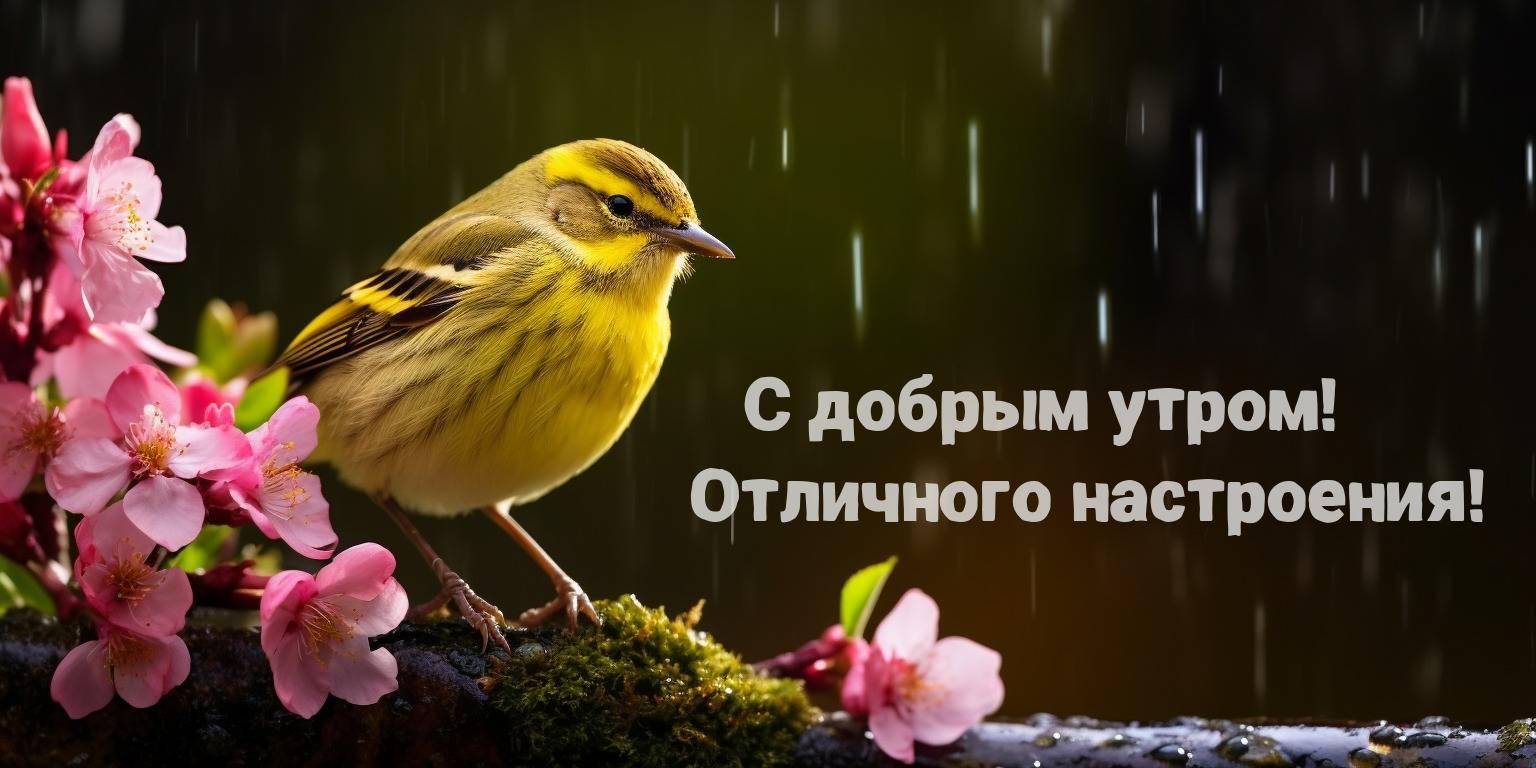 Птичка с жёлтым и черным оперением на ветке
