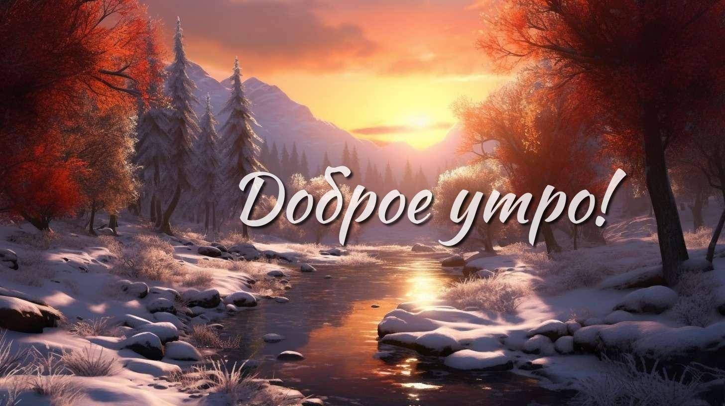 Рассвет пробуждает природу, окрашивая небо в теплые оттенки.