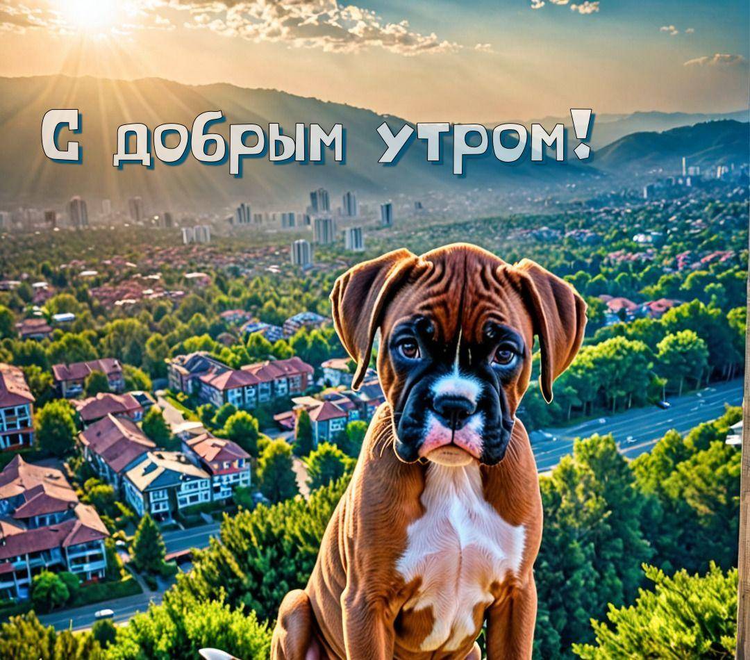 Щенок с грустной мордочкой на фоне города