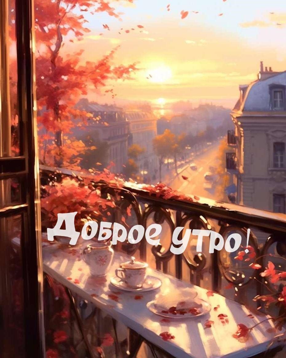 Теплые лучи солнца на балконе старинного дома.