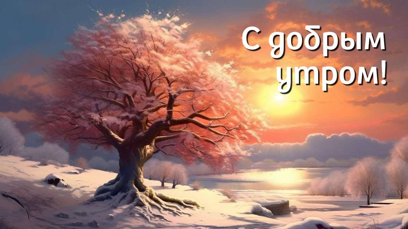 Теплые лучи солнца пробиваются сквозь холодное зимнее утро.