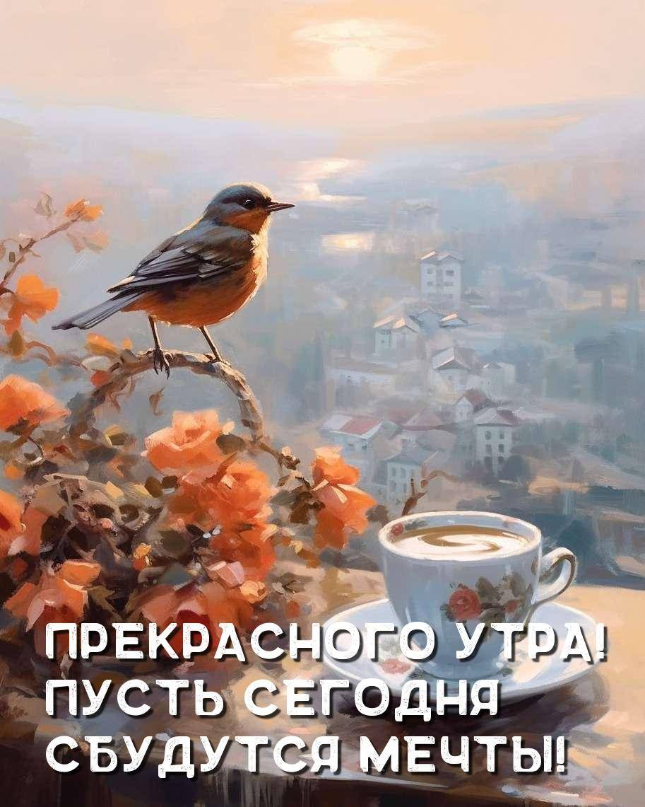 Теплые лучи утреннего солнца озаряют спокойный город