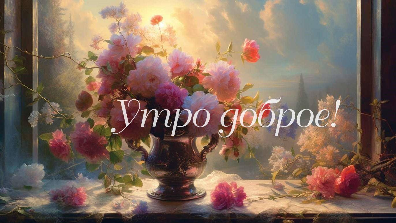 Цветы на столе при утреннем свете