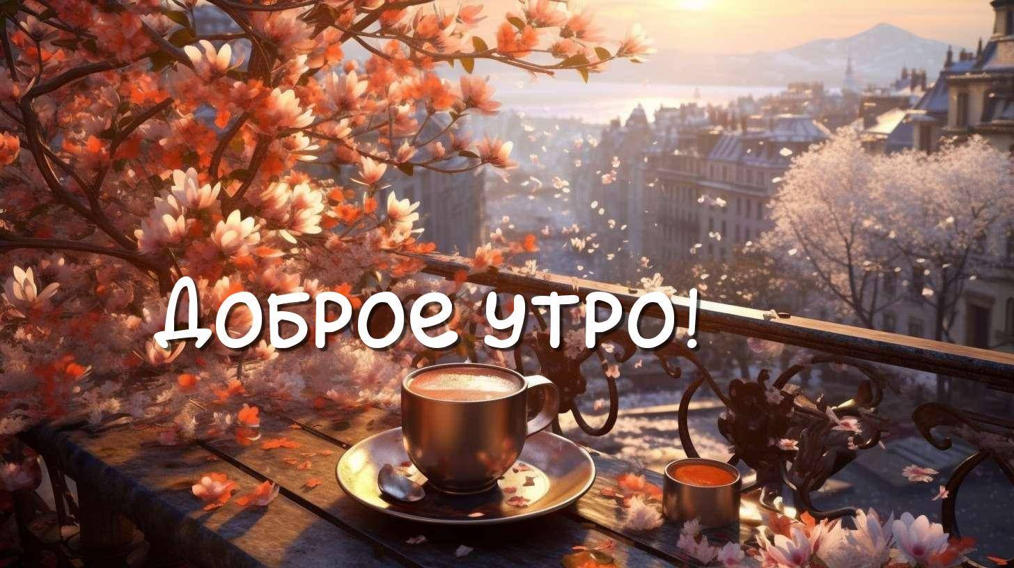 Утренний свет, проникающий сквозь цветущие ветви