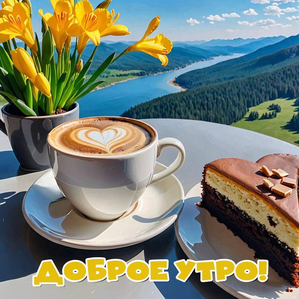Уютный уголок с кофе и тортом.