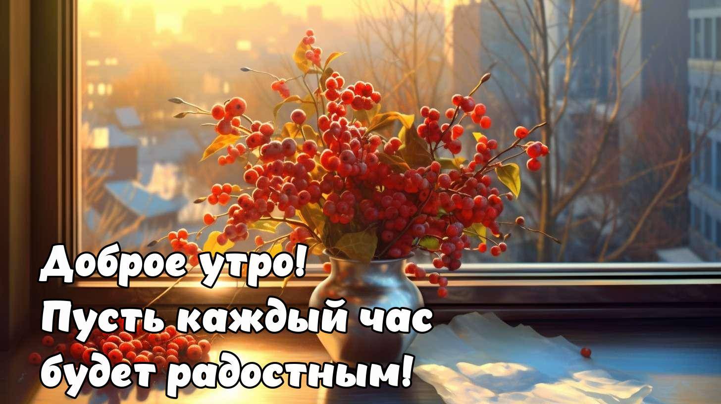 Ягоды, освещенные утренним солнцем, на деревянном столе
