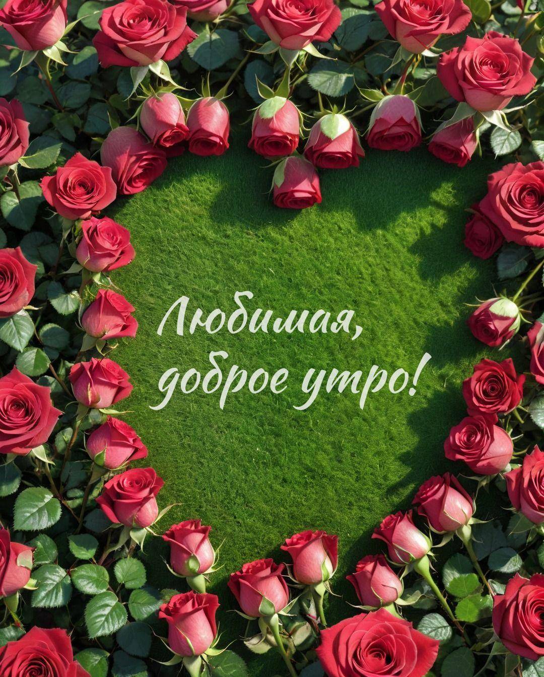 Яркие красные розы в круге