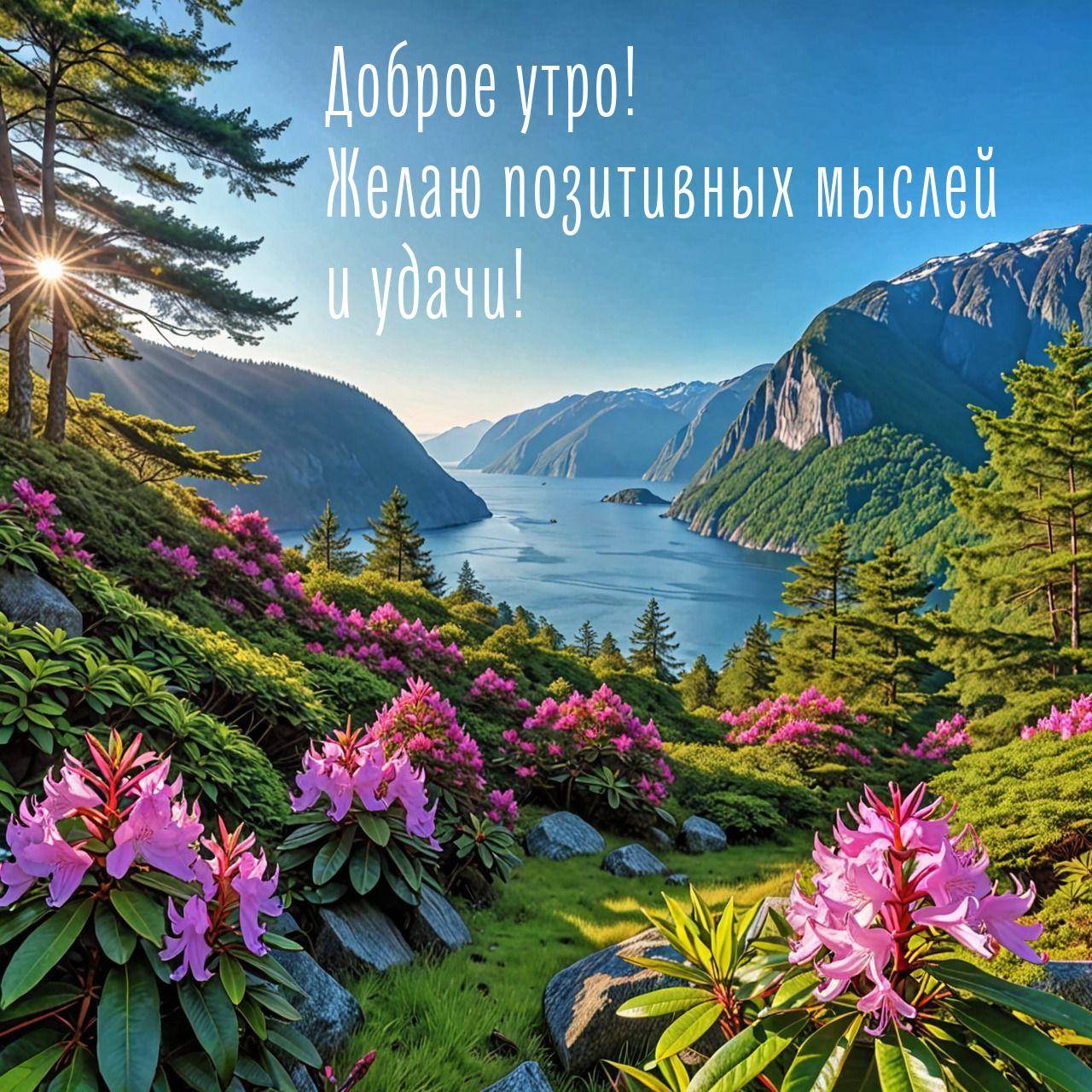 Яркие кусты рододендронов с розовыми цветами