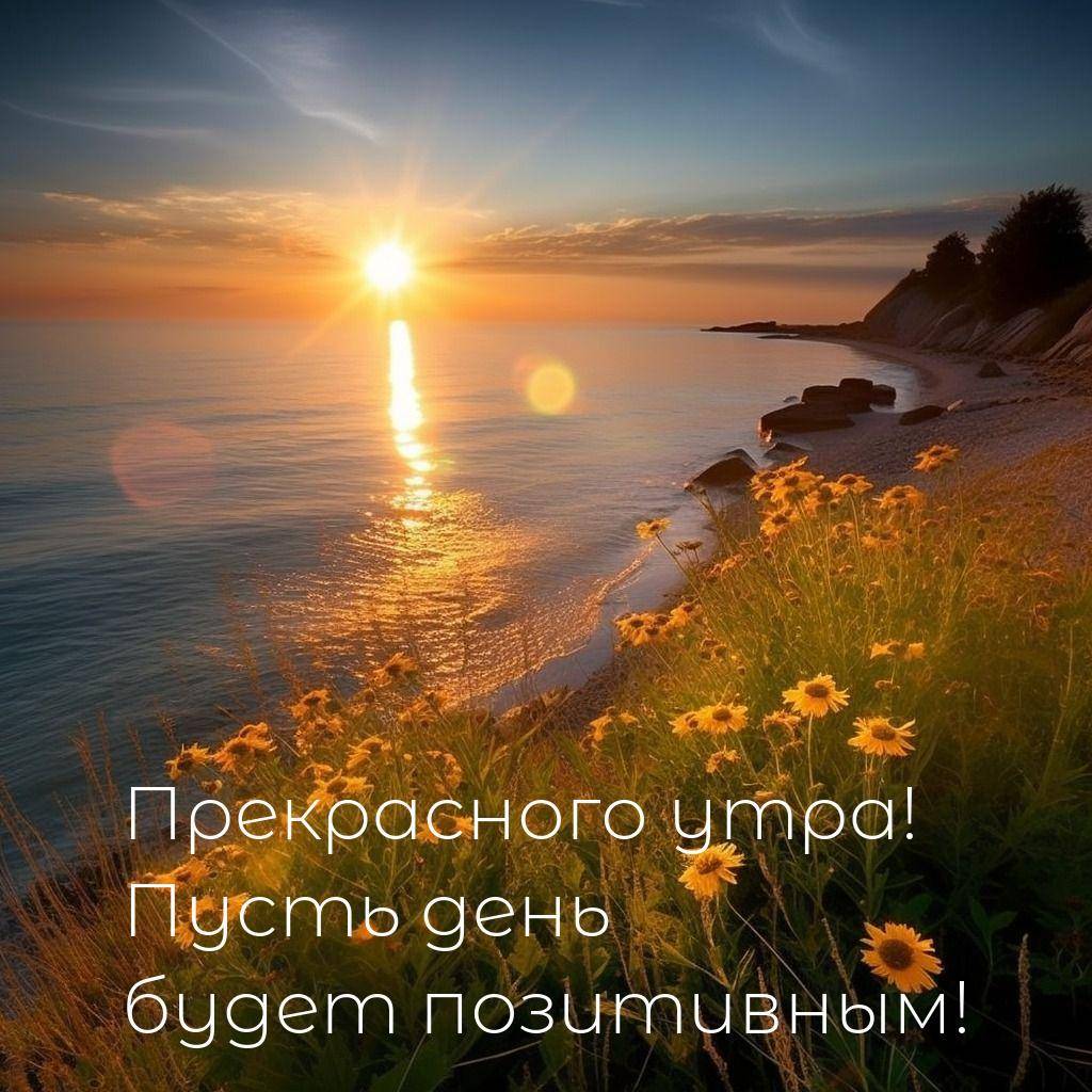 Закат над океаном с цветами и камнями