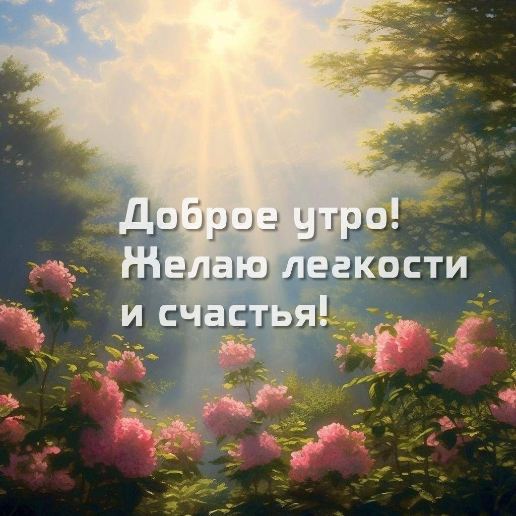 Живописная сцена с кустами роз и деревьями в тумане