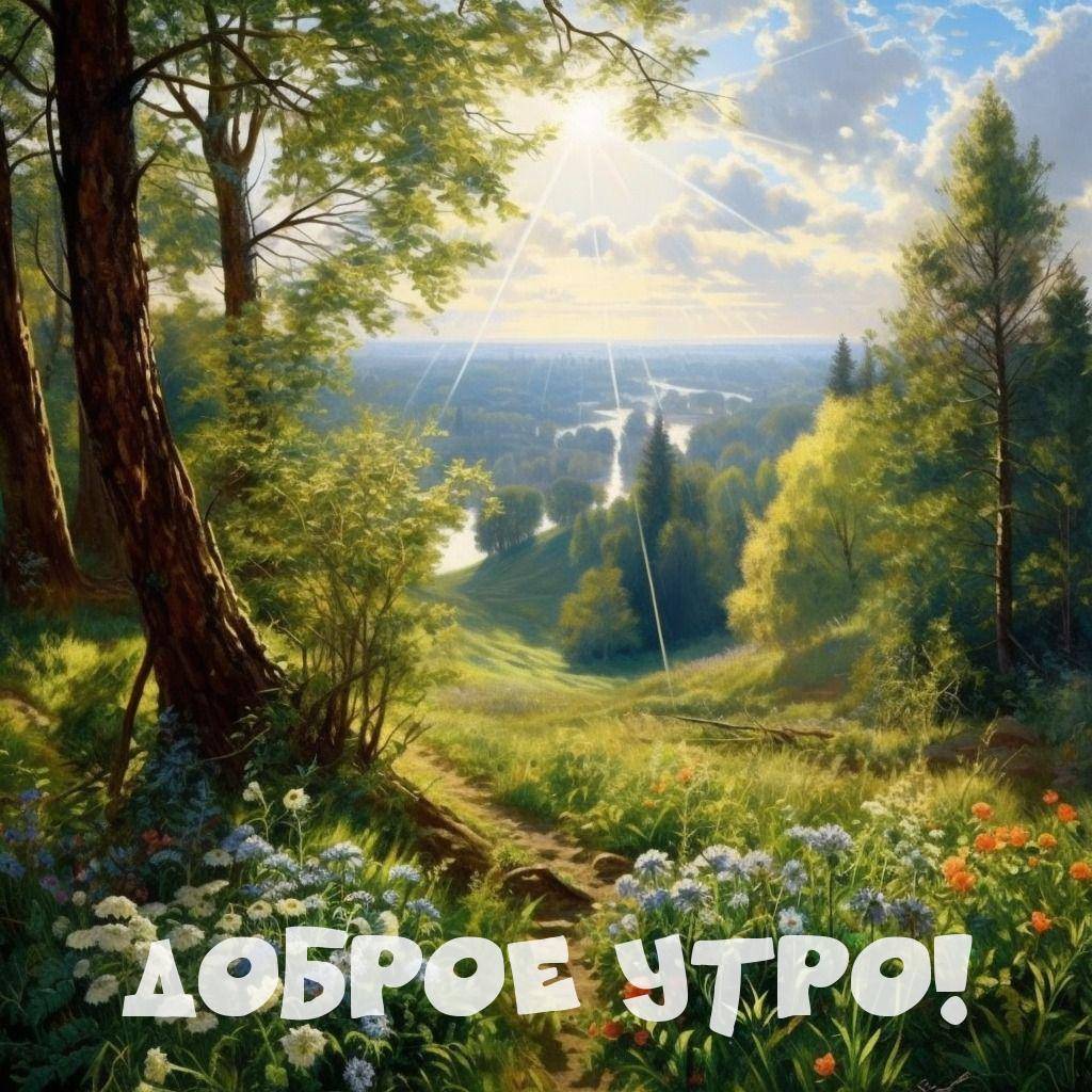 Живописная сцена с тропинкой и цветами