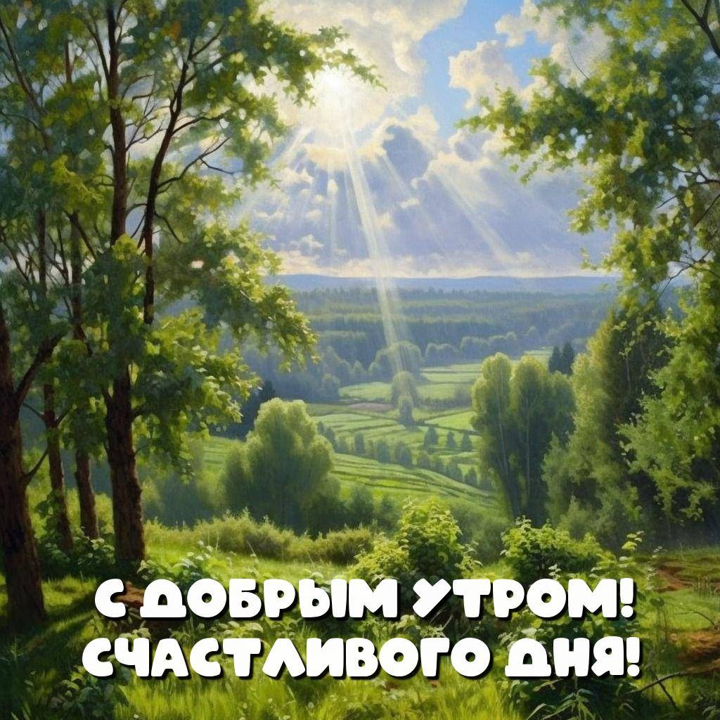 Живописный ландшафт с высокими деревьями и долиной