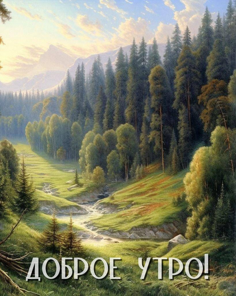 Живописный природный пейзаж с рекой и горами