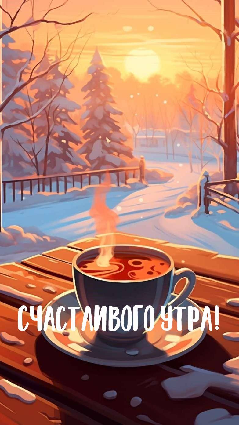Зимнее утро и горячий кофе